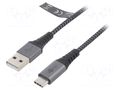 Cable; USB 2.0; USB A plug,USB C plug; 2m; 480Mbps; textile GOOBAY USB-C/A-TXT/2.0