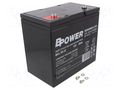 Re-battery: acid-lead; 12V; 55Ah; AGM; maintenance-free; BCL; 17kg BPOWER ACCU-BCL55-12/BP
