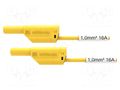 Test lead; 16A; banana plug 4mm,both sides; Urated: 1kV; yellow SCHÜTZINGER VSFK8700SIL125-GE