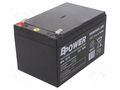 Re-battery: acid-lead; 12V; 12Ah; AGM; maintenance-free; 4kg; BPL BPOWER ACCU-BPL12-12T2/BP