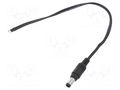 Cable; 2x0.5mm2; wires,DC 5,5/2,5 plug; straight; black; 0.25m MFG DC2600.0025E