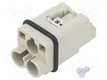 Connector: HDC; contact insert; male; 40A; 400V; Han Q; PIN: 3; 2P+PE HARTING 09120023051