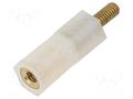 Insulating sleeve; Int.thread: M2,5; L: 15mm; UL94V-2; polyamide DREMEC TFM-M2.5X15/DR2182
