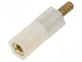 Insulating sleeve; Int.thread: M2,5; L: 15mm; UL94V-2; polyamide DREMEC TFM-M2.5X15/DR2182