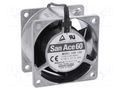 Fan: AC; axial; 60x60x38mm; 19.8m3/h; 28dBA; ball; 2600rpm; 115VAC SANYO DENKI 109-133