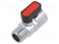 Ball valve; max.20bar; nickel plated brass; -20÷80°C PNEUMAT 6310-1/2-1/2