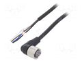 Cable: for sensors/automation; M12; PIN: 4; angled; Len: 2m; plug; 4A OMRON XS2FM12PVC4A2M