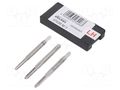 Tap; high speed steel grounded HSS-G; M3; 0.5; 40mm; 2,7mm; 3pcs. VÖLKEL VOLKEL-27026