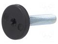 Foot; rigid,with screwdriver slot,with lever; Base dia: 25mm; M8 ELESA+GANTER LX.25SW13-M8X34S