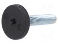 Foot; rigid,with screwdriver slot,with lever; Base dia: 25mm; M8 ELESA+GANTER LX.25SW13-M8X34S