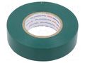 Tape: electrical insulating; W: 19mm; L: 20m; Thk: 0.15mm; green HELLERMANNTYTON HTAPE-FLX-19GR