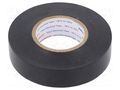Tape: electrical insulating; W: 19mm; L: 20m; Thk: 0.18mm; black HELLERMANNTYTON HTAPE-FLEX-19/10