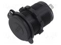 USB power supply; USB A socket x2; Sup.volt: 12÷24VDC; black 4CARMEDIA CAR-USBX2-WH