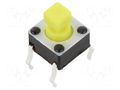 Microswitch TACT; SPST-NO; Pos: 2; 0.05A/12VDC; THT; 2.45N; 6x6x4mm E-SWITCH TL1105SPF250Q