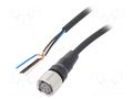 Cable: for sensors/automation; M12; PIN: 4; straight; Len: 10m; plug OMRON XS2FM12PUR4S10M