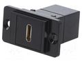 Coupler; USB C socket-front,USB C plug-back; DUALSLIM; USB C CLIFF CP30711MB
