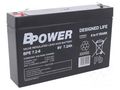 Re-battery: acid-lead; 6V; 7.2Ah; AGM; maintenance-free; 1.2kg; BPE BPOWER ACCU-BPE7.2-6T1/BP
