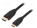 Cable; HDMI plug,mini HDMI plug; PVC; HDMI 2.0; 1m; black VENTION VAA-D02-B100