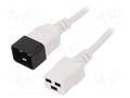Cable; 3x1.5mm2; IEC C19 female,IEC C20 male; PVC; 1.8m; white LIAN DUNG WN113-3/15/1.8W