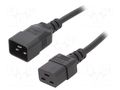 Cable; 3x1.5mm2; IEC C19 female,IEC C20 male; PVC; 3m; black; 16A LIAN DUNG WN113-3/15/3B