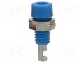 Connector: 2mm banana; socket; 10A; blue; soldered,on panel,screw DONAU ELEKTRONIK D-222