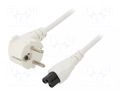 Cable; 3x0.75mm2; CEE 7/7 (E/F) plug angled,IEC C5 female; PVC LIAN DUNG SN314-3/07/3WH