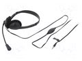 Headphones with microphone; black; Jack 3,5mm; 1.8m; 20÷20000Hz LOGILINK HS0055