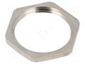 Nut; PG16; brass; Thread: PG; Plating: nickel; -100÷300°C HELLERMANNTYTON ALNPB-PG16-NPB-ML