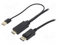 Cable; DisplayPort plug,HDMI plug,USB A plug; 1m; black LOGILINK CH0090