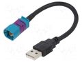 Cable; Fakra HSD socket,USB A plug; straight; 0.18m 4CARMEDIA FAKRA-HSD-USB-M