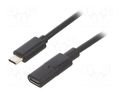 USB-USB; USB C socket,USB C plug; 0.75m CLIFF FCR72002