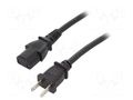Cable; 2x18AWG; IEC C17 female,NEMA 1-15 (A) plug; PVC; 2.5m SCHURTER 3-101-170