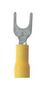 TERMINAL, FORK TONGUE, #6, 26-22AWG, YEL PV22-6F-MYY