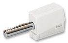 BANANA PLUG, 20A, CAGE CLAMP, WHITE 215-611