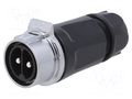 Connector: circular; plug; size 28; 02; male; PIN: 2; 500V; Quicklock LUTRONIC 2850-02-T20CR-A