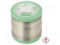 Tin; lead free; Sn99,3Cu0,7; 0.8mm; 0.5kg; reel; 220°C; Flux: SW26 BROQUETAS ECO1-08/05H