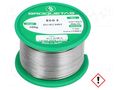 Tin; lead free; Sn97Ag3; 1mm; 100g; reel; 221°C; Flux: SW26 BROQUETAS ECO2-10/01H
