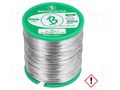 Tin; lead free; Sn97Cu3; 0.5mm; 500g; reel; 230°C; Flux: SW26 BROQUETAS ECO3-05/05H