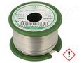 Tin; lead free; Sn96,5Ag3Cu0,5; 0.8mm; 0.1kg; reel; 217÷220°C BROQUETAS ECO4-08/01H