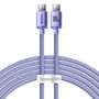 Baseus CAJY000705 USB-C - USB-C PD QC cable 100W 5A 480Mb/s 2m - purple, Baseus 6932172602918