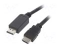 Cable; DisplayPort plug,HDMI plug; PVC; 3D,Full HD 1080p; 5m GEMBIRD CC-DP-HDMI-5M