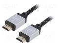 Cable; HDMI plug,both sides; textile; 5m; black; HDMI 1.4; 30AWG GEMBIRD CCB-HDMIL-5M