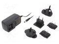 Power supply: switching; mains,plug-in; 12VDC; 1.5A; 18W; 85% XP POWER VER18US120-JA