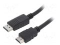 Cable; DisplayPort plug,HDMI plug; PVC; 1.8m; black; 28AWG GEMBIRD CC-DP-HDMI-6