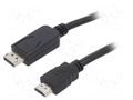 Cable; DisplayPort plug,HDMI plug; PVC; 10m; black; 28AWG GEMBIRD CC-DP-HDMI-10M