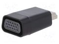 Adapter; D-Sub 15pin HD socket,HDMI plug; HDMI 1.4; bag; black GEMBIRD A-HDMI-VGA-001