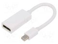 Adapter; DisplayPort socket,mini DisplayPort plug; 0.15m; white GEMBIRD A-MDPM-DPF-001-W