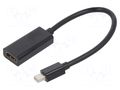 Adapter; HDMI socket,mini DisplayPort plug; Full HD 1080p GEMBIRD A-MDPM-HDMIF-02