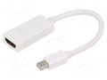 Adapter; HDMI socket,mini DisplayPort plug; Full HD 1080p GEMBIRD A-MDPM-HDMIF-02-W