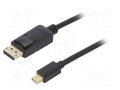 Cable; DisplayPort plug,mini DisplayPort plug; PVC; 1.8m; black GEMBIRD CCP-MDP2-6